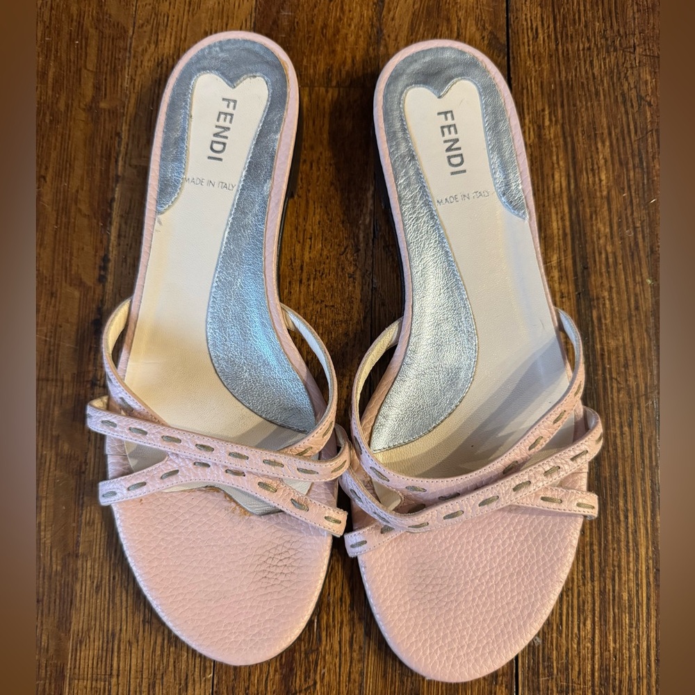 Fendi Light Pink Strappy Sandals